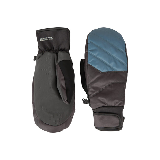 Black-Blue - Side - Mountain Warehouse Mens Arctic Edge Waterproof Ski Mittens