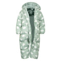 Leaf Green - Pack Shot - Mountain Warehouse Toddler Frosty Clouds Padded Snowsuit