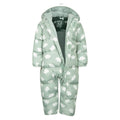 Leaf Green - Close up - Mountain Warehouse Toddler Frosty Clouds Padded Snowsuit