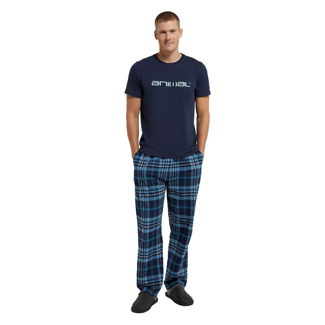 Navy - Close up - Animal Mens Kickback Organic Pyjama Set