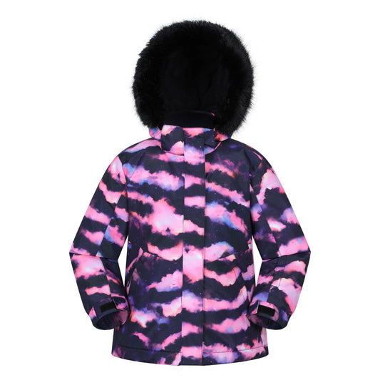 Pink - Front - Mountain Warehouse Childrens-Kids Glacial Floral Water Resistant Jacket
