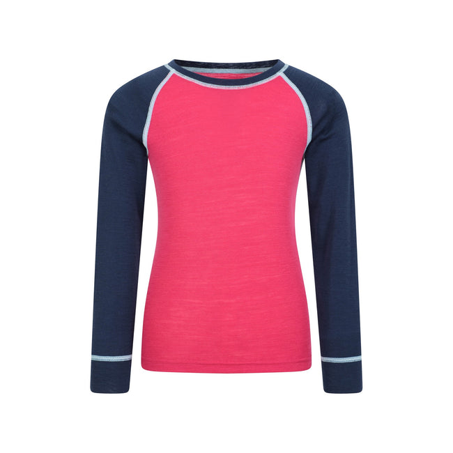 Purple - Side - Mountain Warehouse Childrens-Kids Merino II Base Layer Set