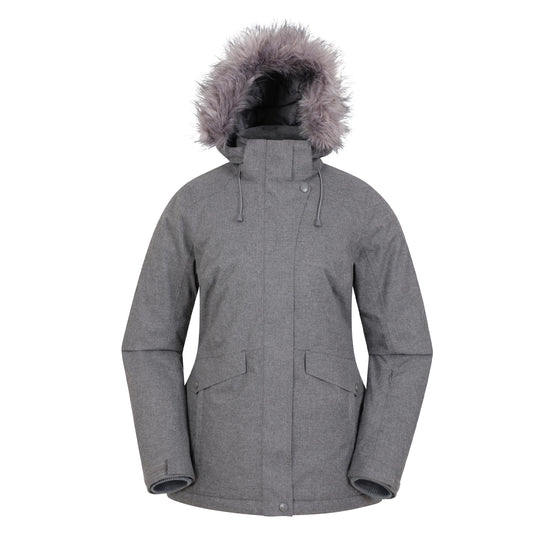 Grey - Front - Mountain Warehouse Womens-Ladies Snow II Waterproof Ski Jacket