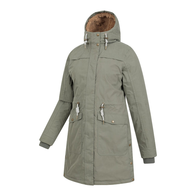 Khaki Green - Side - Mountain Warehouse Womens-Ladies Acorn Waterproof Borg Lined Padded Parka