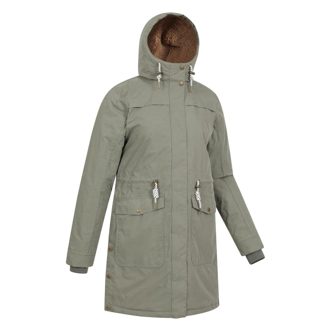 Khaki Green - Lifestyle - Mountain Warehouse Womens-Ladies Acorn Waterproof Borg Lined Padded Parka