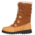 Brown - Back - Mountain Warehouse Womens-Ladies Vostok Leather Snow Boots