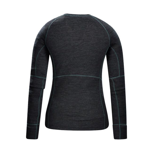 Black - Back - Mountain Warehouse Womens-Ladies Ultra Merino Wool Round Neck Top