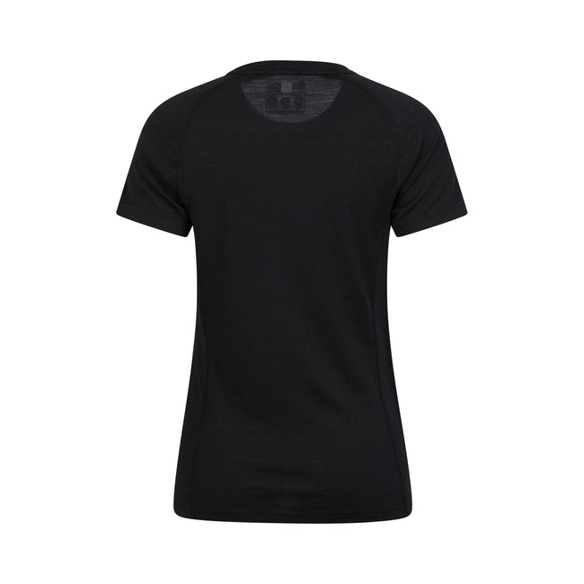 Black - Back - Mountain Warehouse Womens-Ladies Summit Merino Wool Thermal Top