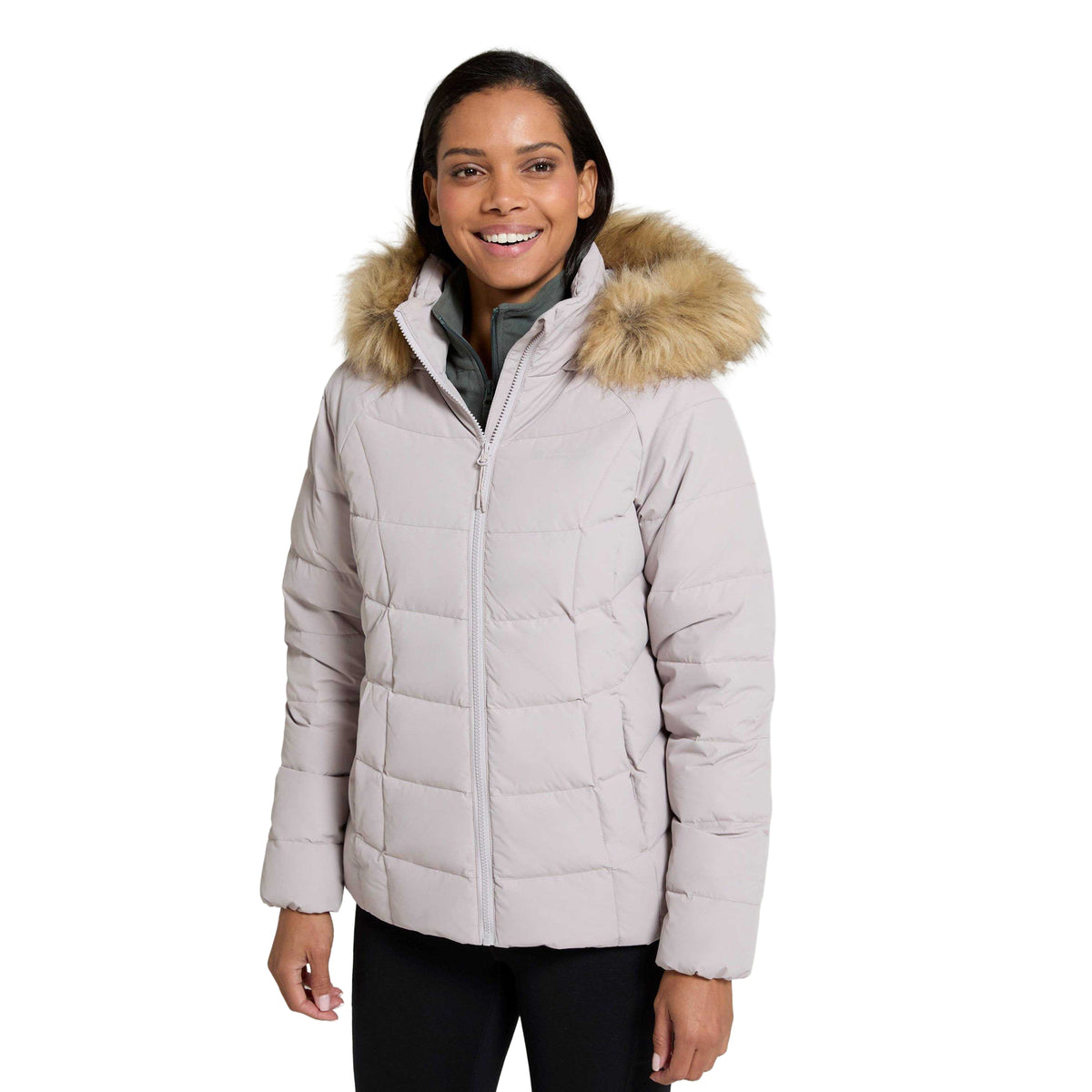 Light Beige - Pack Shot - Mountain Warehouse Womens-Ladies Isla Extreme Short Down Jacket