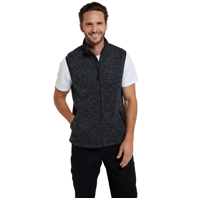 Black - Pack Shot - Mountain Warehouse Mens Idris Fleece Gilet