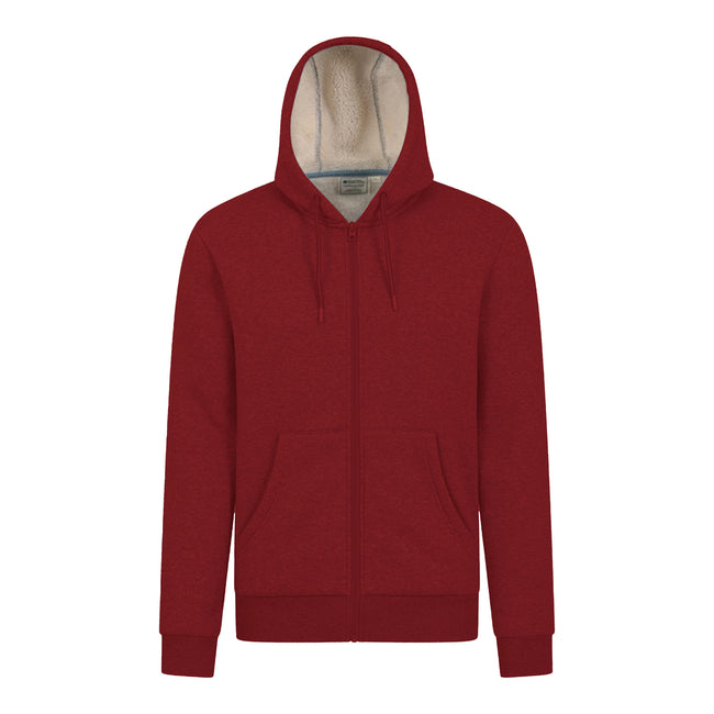 Rust - Front - Mountain Warehouse Mens Dalton Borg Lined Full Zip Hoodie