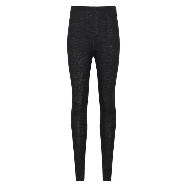 Black - Pack Shot - Mountain Warehouse Womens-Ladies Merino Wool Base Layer Bottoms (Pack of 2)