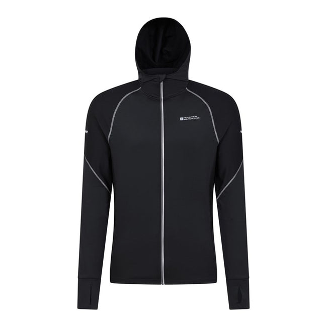 Black - Front - Mountain Warehouse Mens Control II Running Hoodie
