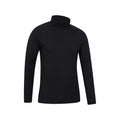 Black - Side - Mountain Warehouse Mens Summit Merino Wool Funnel Neck Thermal Top