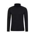 Black - Front - Mountain Warehouse Mens Summit Merino Wool Funnel Neck Thermal Top