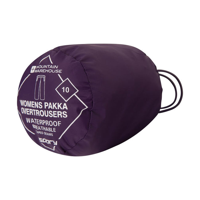 Purple - Close up - Mountain Warehouse Womens-Ladies Pakka Waterproof Over Trousers