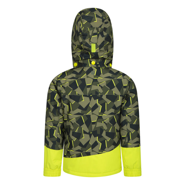 Green - Back - Mountain Warehouse Childrens-Kids Whistler Geometric Ski Jacket