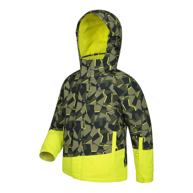 Green - Side - Mountain Warehouse Childrens-Kids Whistler Geometric Ski Jacket