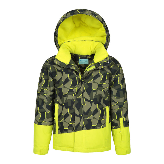 Green - Pack Shot - Mountain Warehouse Childrens-Kids Whistler Geometric Ski Jacket