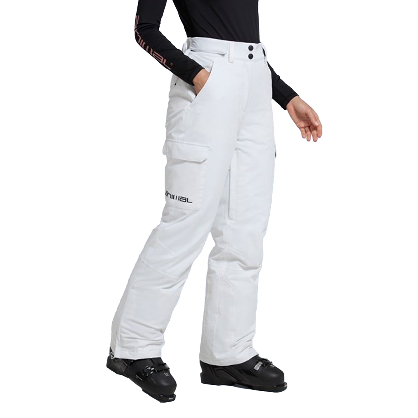 White - Side - Animal Womens-Ladies Glaze Ski Trousers