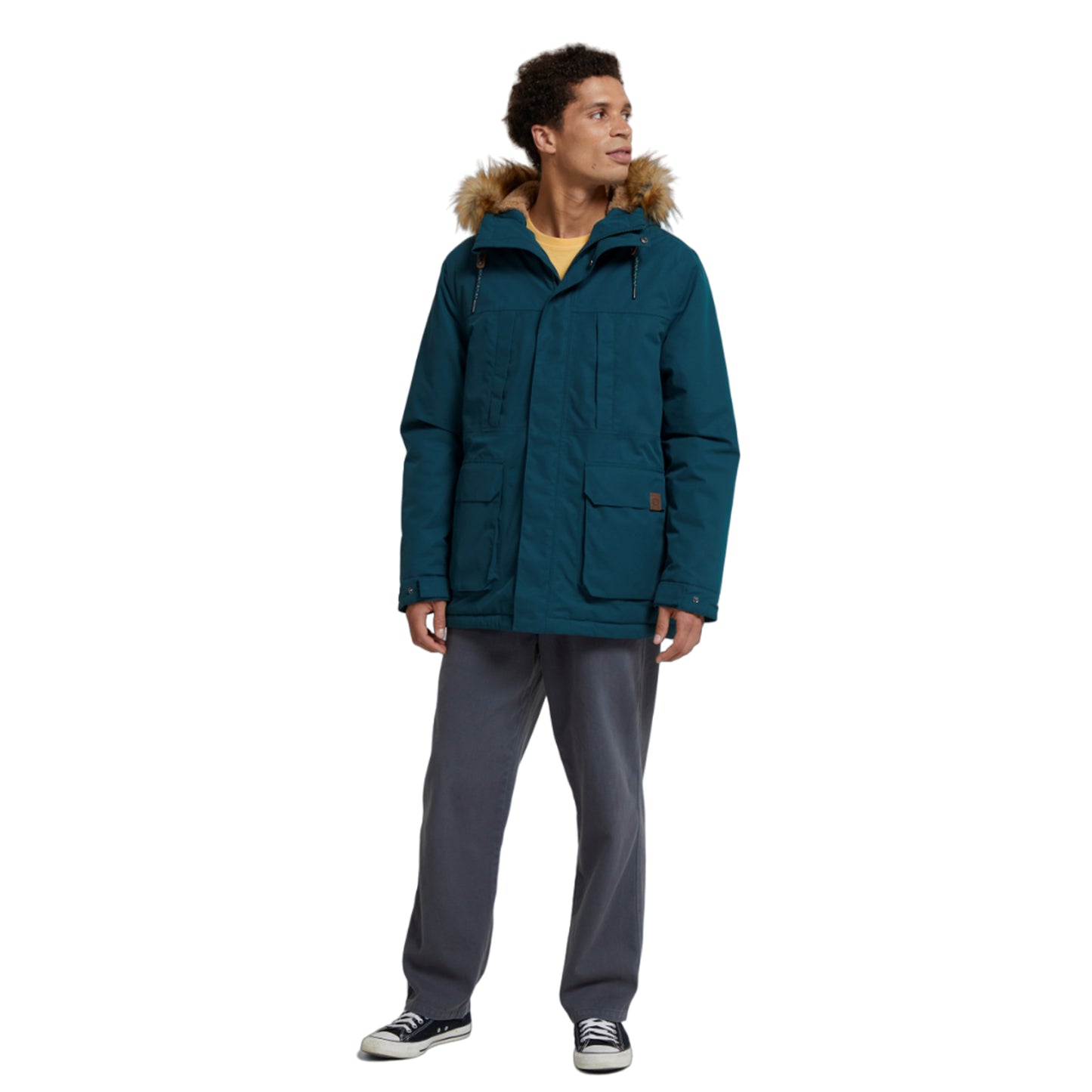 Green - Pack Shot - Animal Mens Whitsand Sherpa Full Zip Jacket