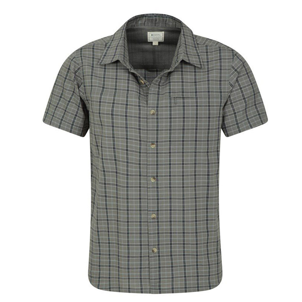 Dark Blue - Pack Shot - Mountain Warehouse Mens Holiday Cotton Shirt