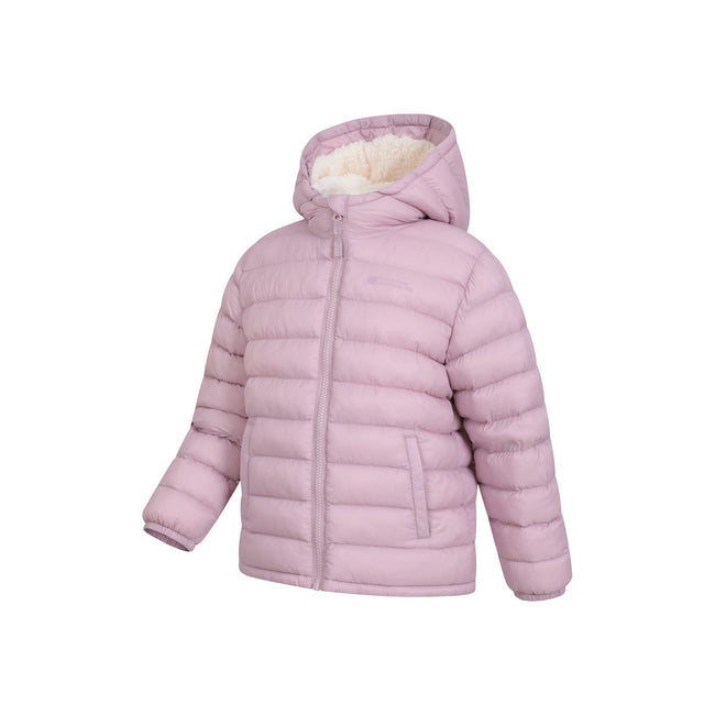 Pale Pink - Lifestyle - Mountain Warehouse Childrens-Kids Seasons Faux Fur Lined Padded Jacket