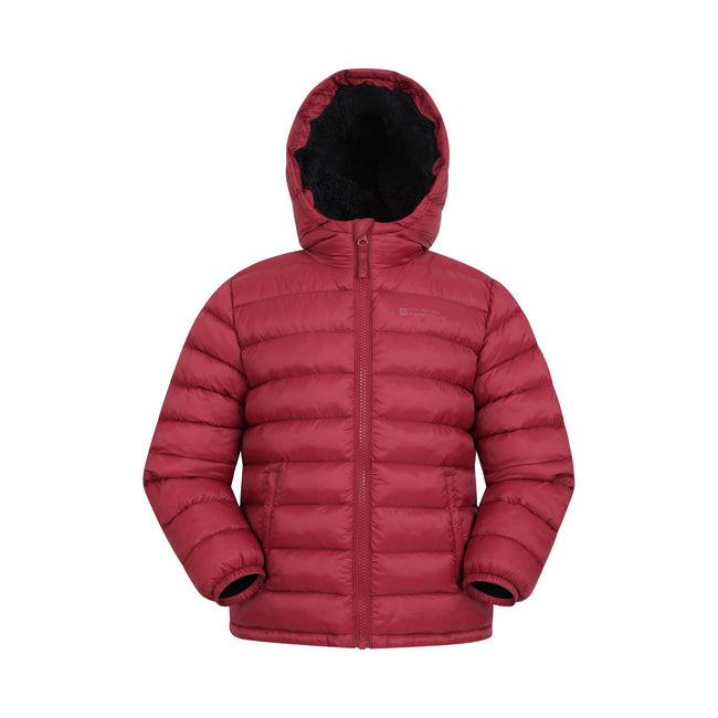 Rust - Front - Mountain Warehouse Childrens-Kids Seasons Faux Fur Lined Padded Jacket