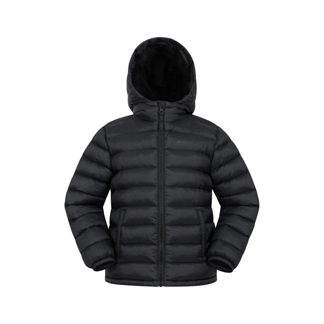 Black - Front - Mountain Warehouse Childrens-Kids Seasons Faux Fur Lined Padded Jacket