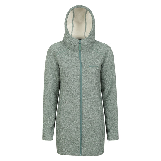 Light Khaki - Front - Mountain Warehouse Womens-Ladies Mallaig Longline Fleece Jacket