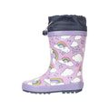 Lilac - Side - Mountain Warehouse Childrens-Kids II Rainbow Winter Wellington Boots