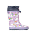 Lilac - Lifestyle - Mountain Warehouse Childrens-Kids II Rainbow Winter Wellington Boots