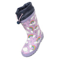 Lilac - Front - Mountain Warehouse Childrens-Kids II Rainbow Winter Wellington Boots