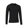 Black - Side - Mountain Warehouse Mens Merino Wool Henley Thermal Top