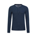 Navy - Front - Mountain Warehouse Mens Merino Wool Henley Thermal Top
