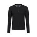 Black - Front - Mountain Warehouse Mens Merino Wool Henley Thermal Top