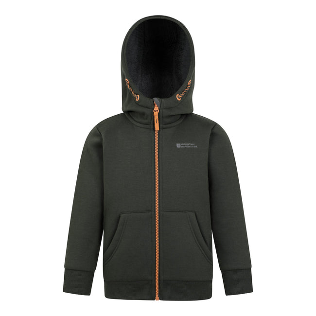 Khaki Green - Front - Mountain Warehouse Childrens-Kids Nordic II Full Zip Hoodie