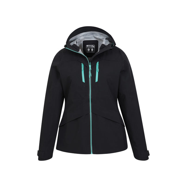 Black - Pack Shot - Mountain Warehouse Womens-Ladies Rhine Extreme 3 Layer Waterproof Jacket