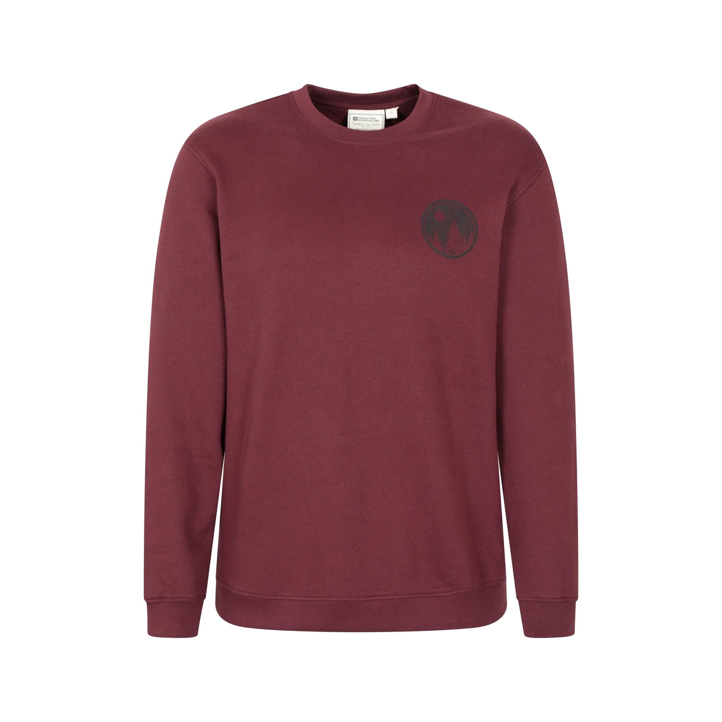 Burgundy - Front - Mountain Warehouse Mens Mountain Crew Neck Sweatshirt