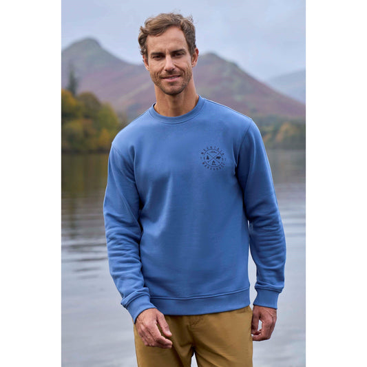 Blue - Front - Mountain Warehouse Mens Mountain Crew Neck Sweatshirt