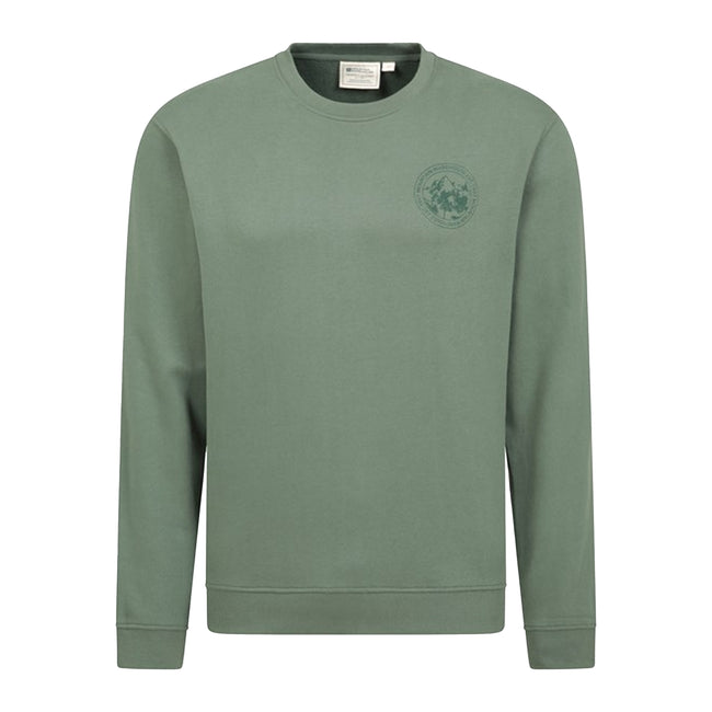 Green - Front - Mountain Warehouse Mens Mountain Crew Neck Sweatshirt