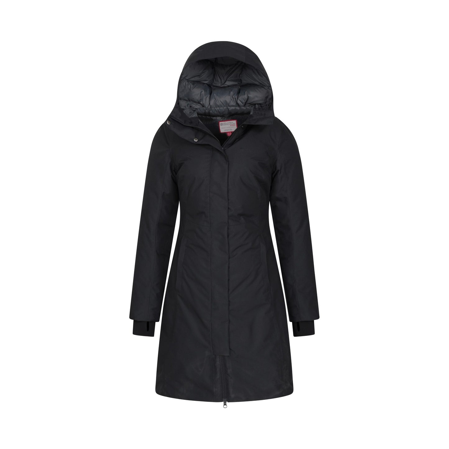 Black - Pack Shot - Mountain Warehouse Womens-Ladies Polar Down Long Length Hybrid Jacket