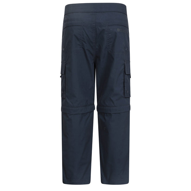 Navy - Back - Mountain Warehouse Childrens-Kids Convertible Active Trousers