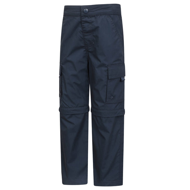 Navy - Side - Mountain Warehouse Childrens-Kids Convertible Active Trousers