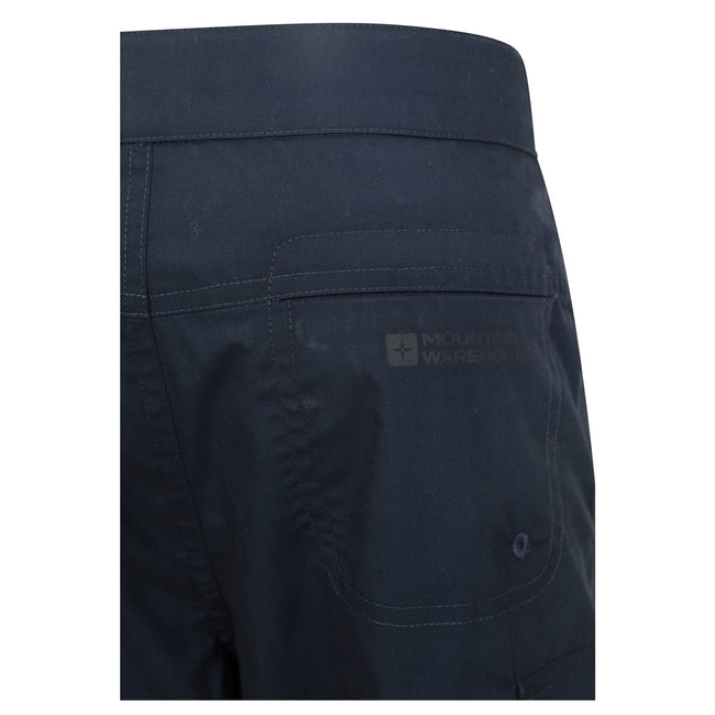 Navy - Pack Shot - Mountain Warehouse Childrens-Kids Convertible Active Trousers