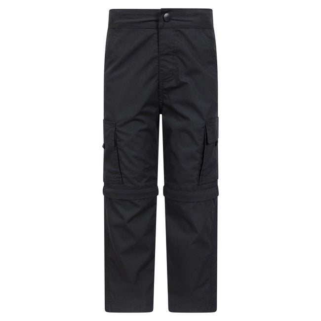 Black - Front - Mountain Warehouse Childrens-Kids Convertible Active Trousers