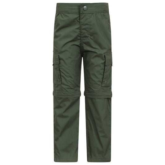 Khaki Green - Front - Mountain Warehouse Childrens-Kids Convertible Active Trousers