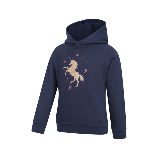 Navy - Lifestyle - Mountain Warehouse Childrens-Kids Unicorn Organic Hoodie