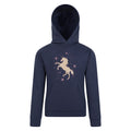 Navy - Front - Mountain Warehouse Childrens-Kids Unicorn Organic Hoodie