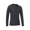 Charcoal - Side - Mountain Warehouse Mens Talus Henley Thermal Top